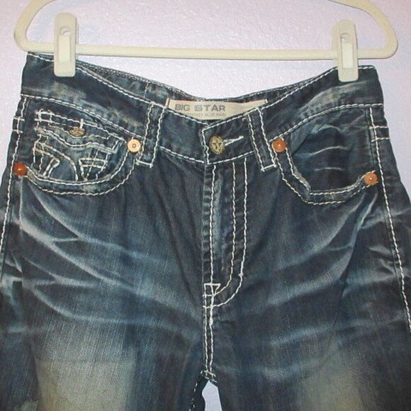 Vtg BIG STAR Men's JEANS Size 33x30 VOYAGER Relaxed Straight FLAP Denim Y2K 90s - Picture 2 of 12